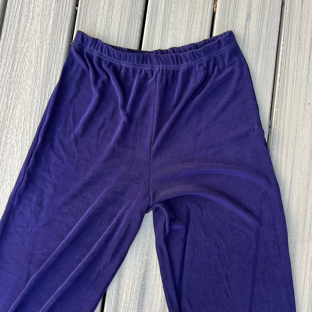 JOSTAR ACETATE Spandex SLINKY Knit DRESS PANTS Royal Blue M Medium Straight Leg - Picture 3 of 11